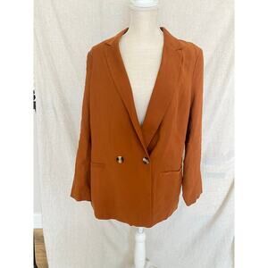 H&M Double Breasted Brown Lightweight Blazer Size 10